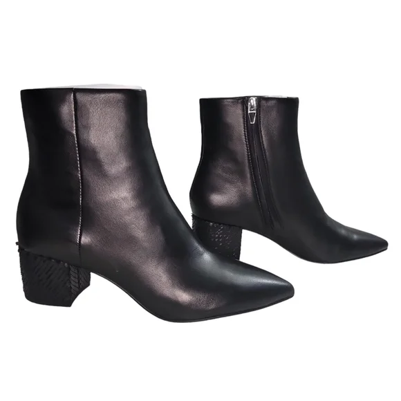 DOLCE VITA Bel Black Leather Pointed Ankle Boots Size 8 New in box - Picture 3 of 10